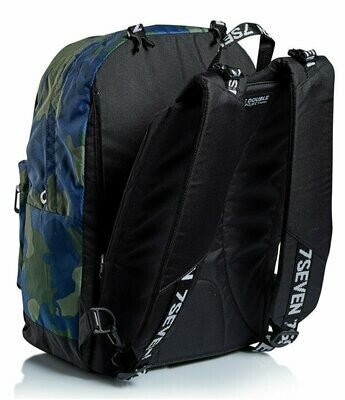 Zaino Seven® THE DOUBLE - CAMO ROYAL: Reversibile e Sostenibile. - Quiscuola