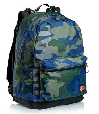 Zaino Seven® THE DOUBLE - CAMO ROYAL: Reversibile e Sostenibile. - Quiscuola