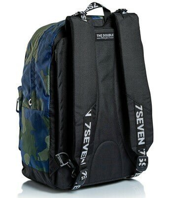 Zaino Seven® THE DOUBLE - CAMO ROYAL: Reversibile e Sostenibile. - Quiscuola