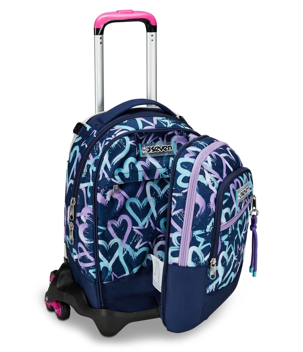 Trolley Jack Seven® 3 Ruote Detach Crystal Purple: Eleganza e Versatilità per le Studentesse - Quiscuola
