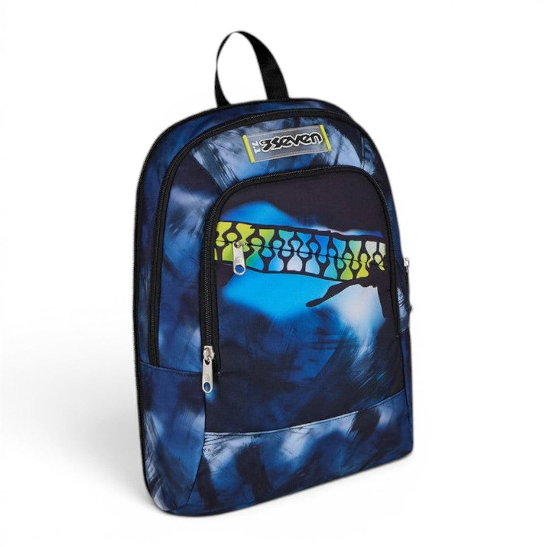 Trolley scuola Seven SJ Jack 8 ruote Detach Blu Fusion.
