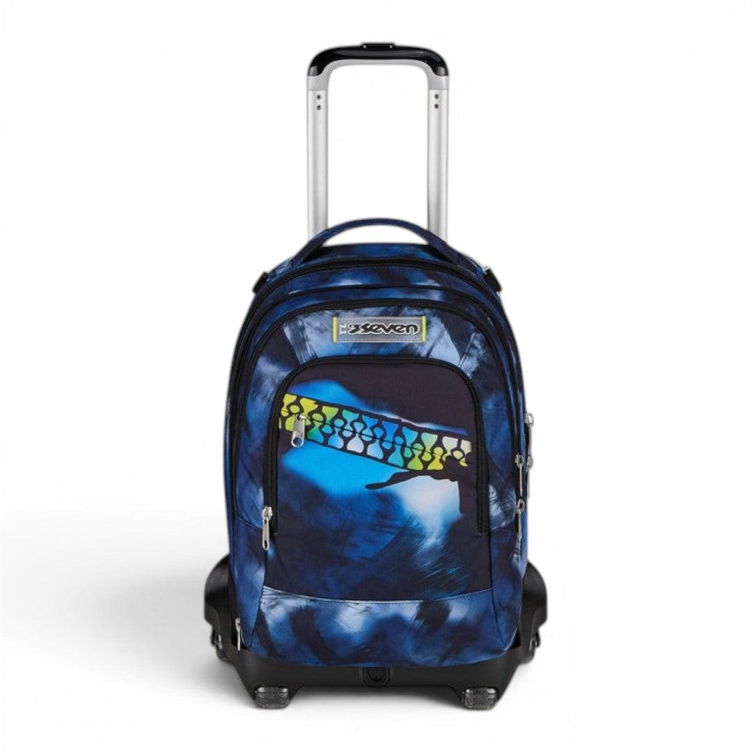 Trolley scuola Seven SJ Jack 8 ruote Detach Blu Fusion.
