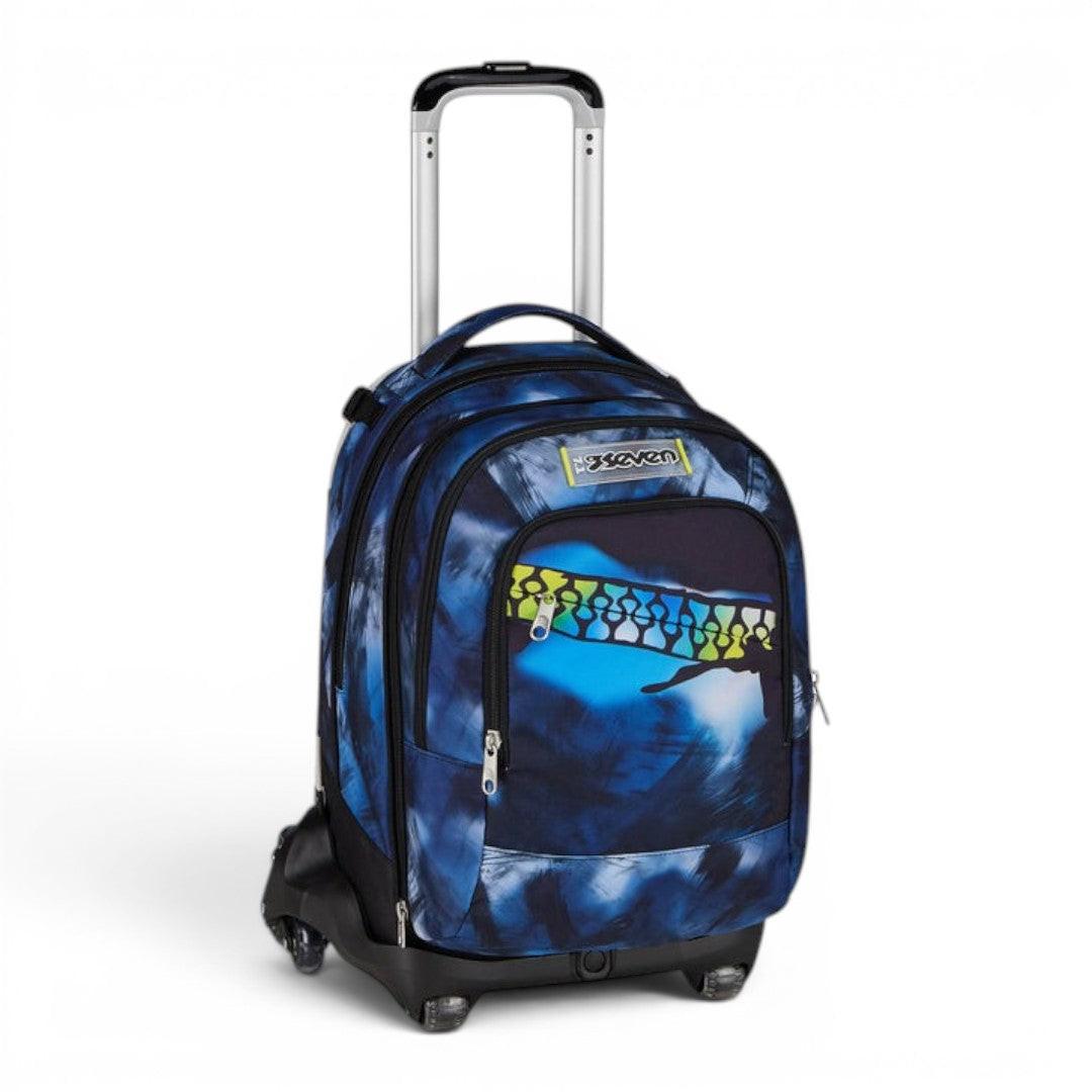 Trolley scuola Seven SJ Jack 8 ruote Detach Blu Fusion.