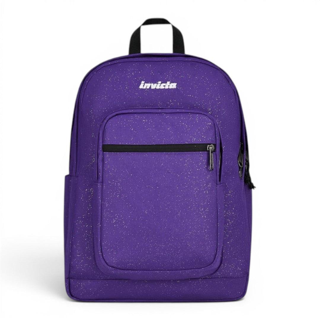 Zaino Invicta Jelek Shine 3 scuola effetto lucido capiente Viola 200602621-3F3.