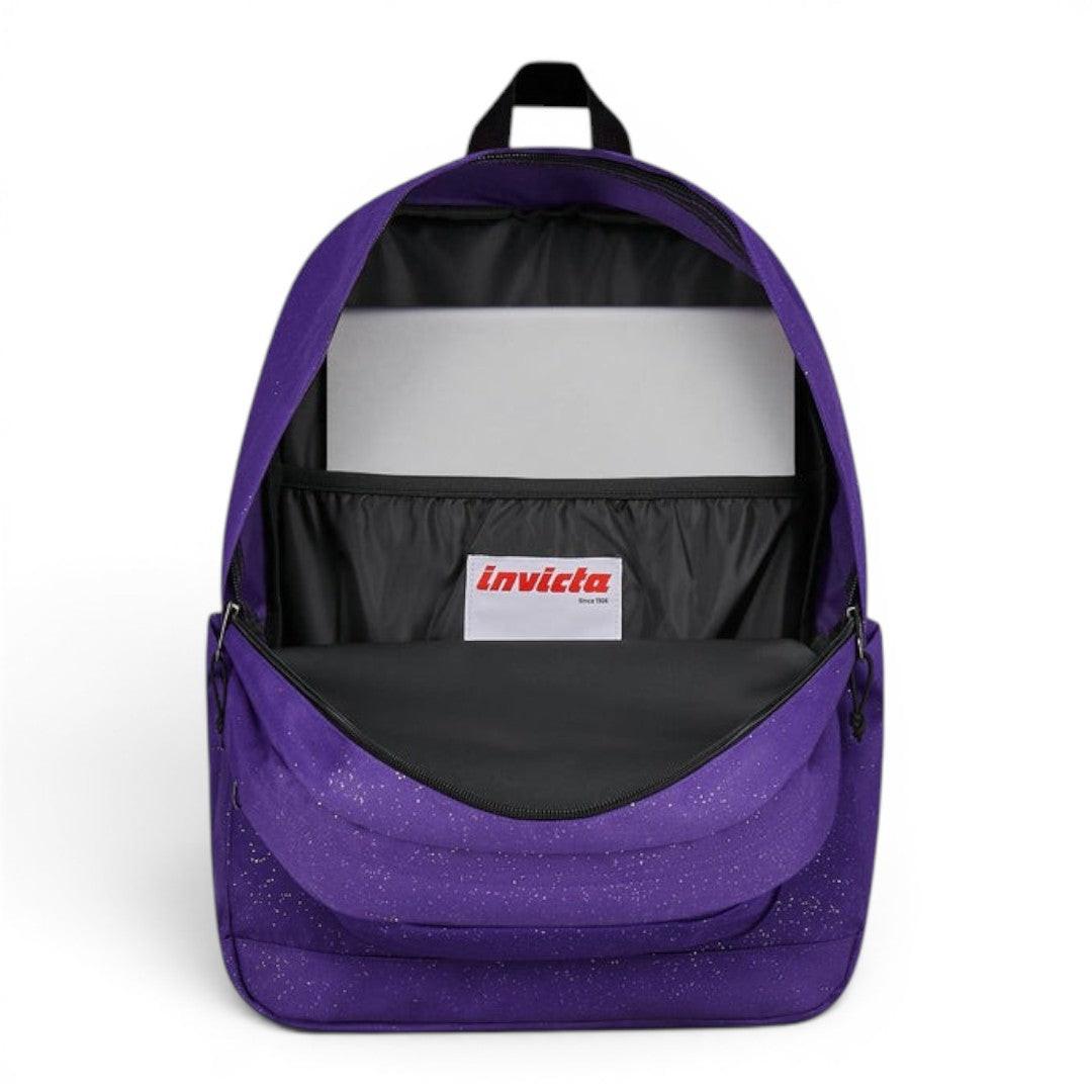 Zaino Invicta Jelek Shine 3 scuola effetto lucido capiente Viola 200602621-3F3.