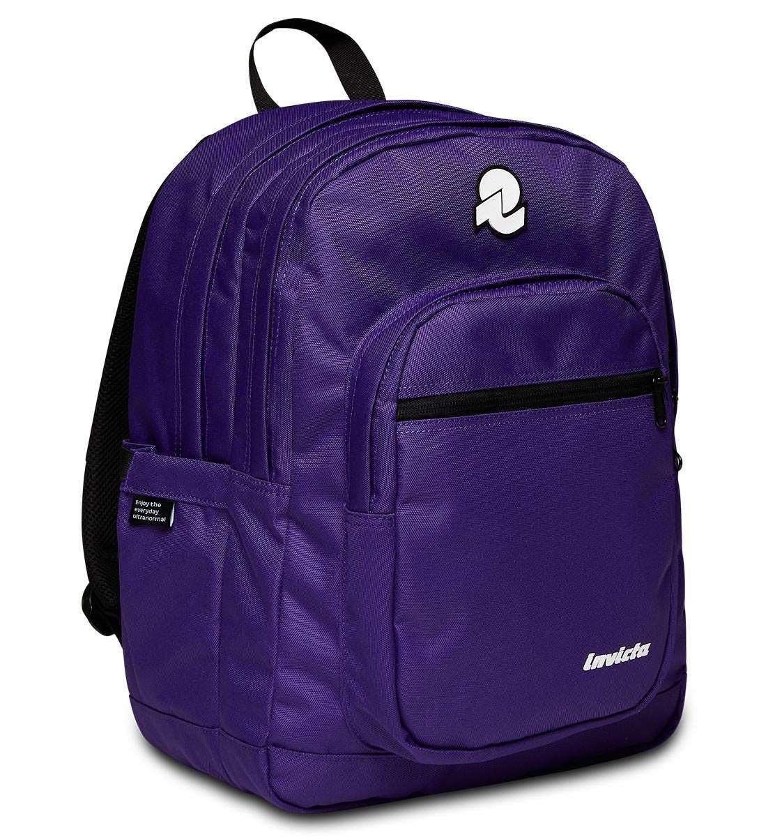 Zaino Invicta Jelek Plain Viola– Zaino scuola, università e lavoro resistente..
