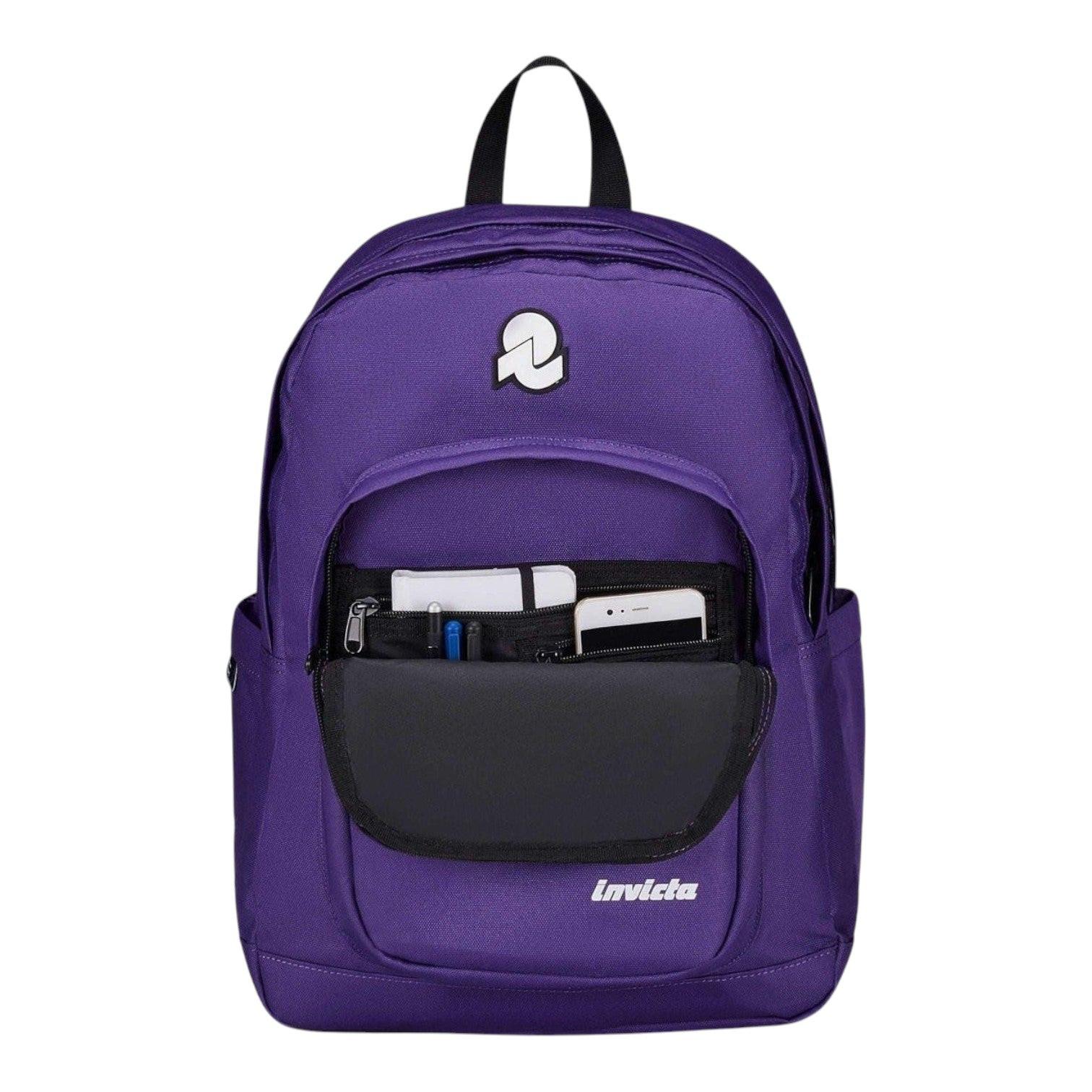 Zaino Invicta Jelek Plain Viola– Zaino scuola, università e lavoro resistente..