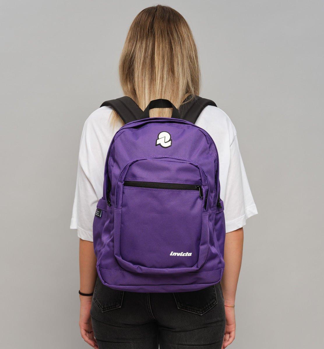 Zaino Invicta Jelek Plain Viola– Zaino scuola, università e lavoro resistente..