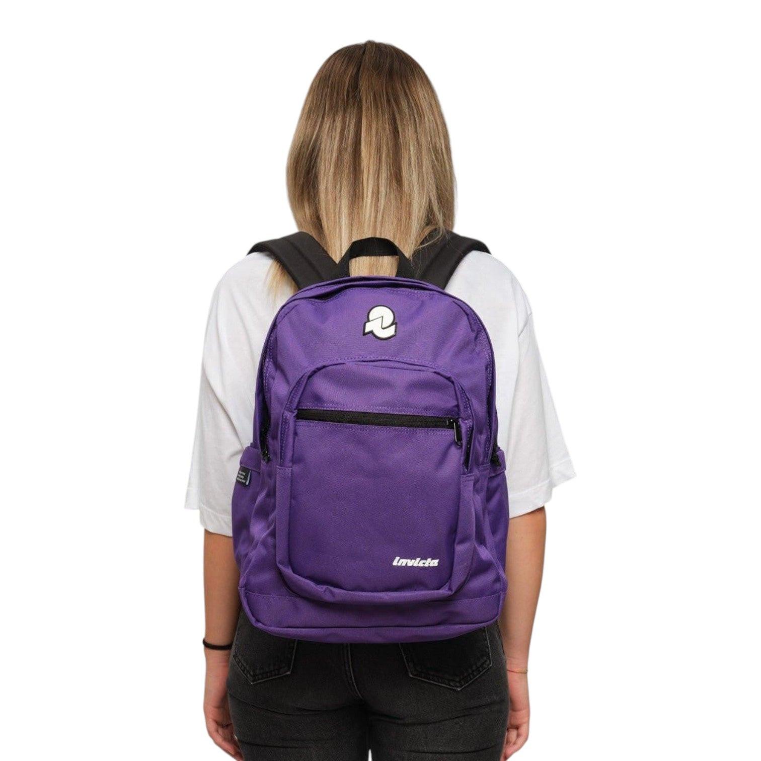 Zaino Invicta Jelek Plain Viola– Zaino scuola, università e lavoro resistente..