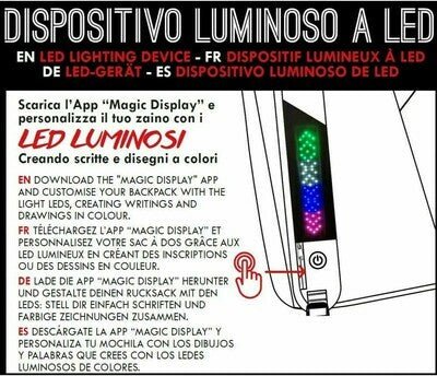 Zaino Seven® REVERSIBILE - THE DOUBLE LEDWALL: Esprimi le Tue Emozioni con Stile e Tecnologia - Quiscuola