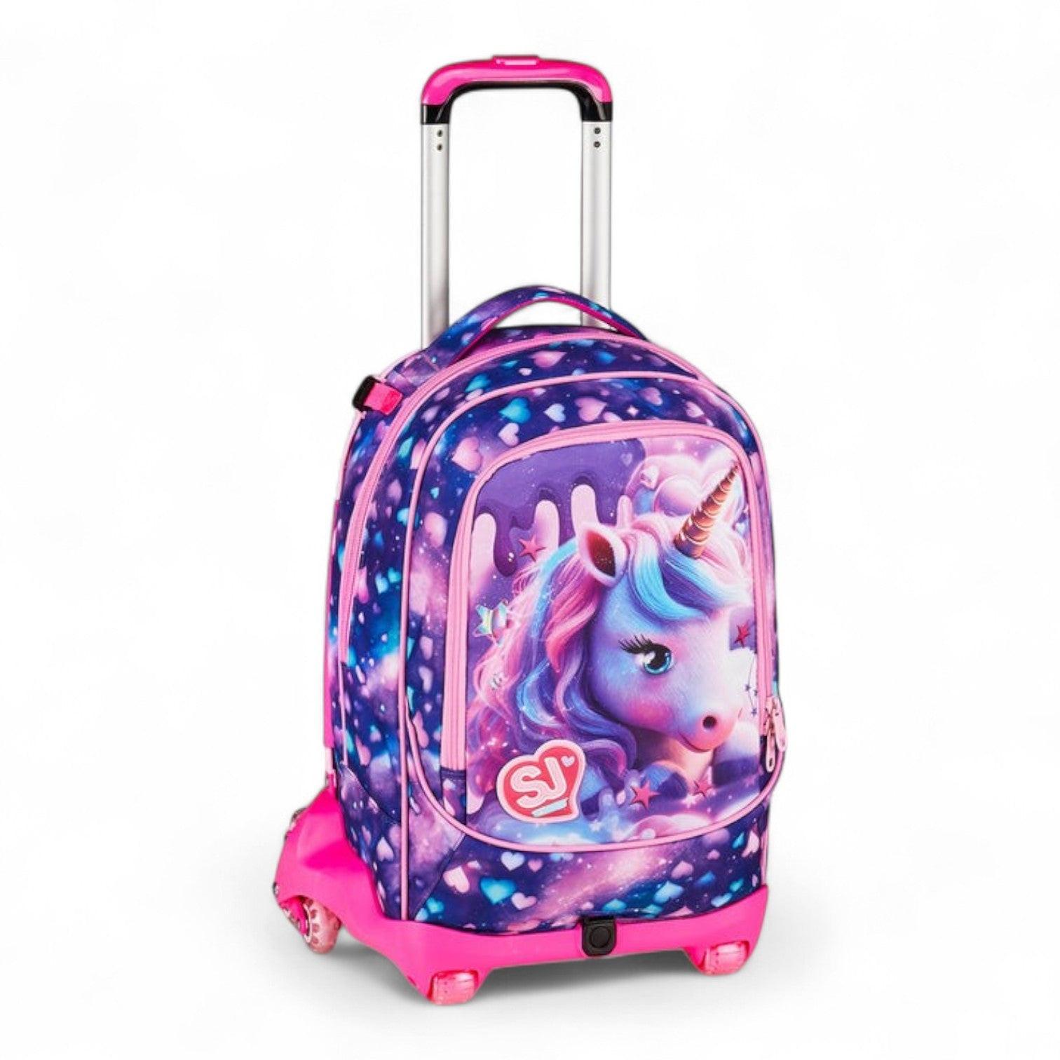 Trolley scuola Seven SJ Jack 8 ruote Pixie Unicorn.