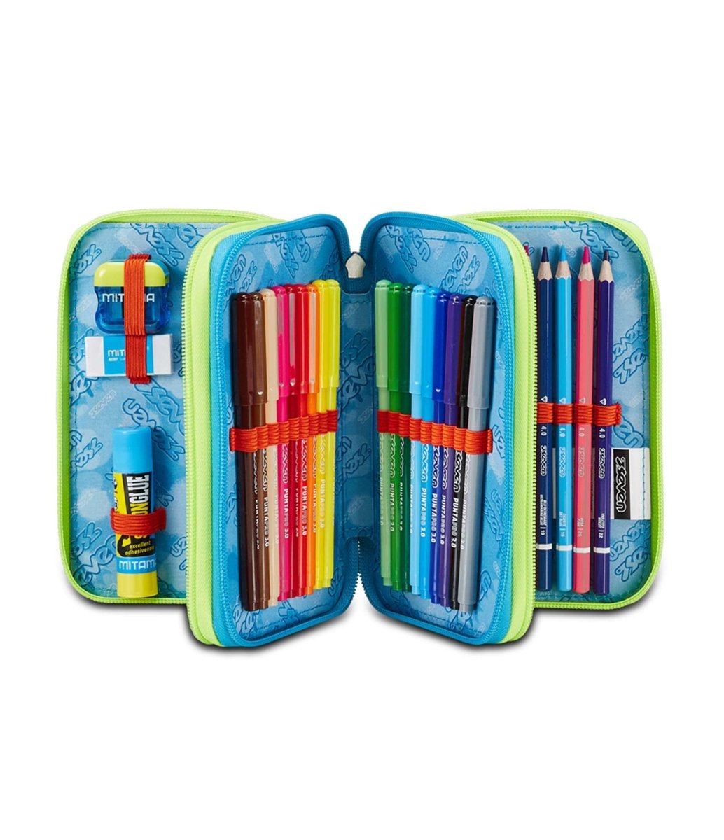 Astuccio Seven® 3 Zip Feeling Me: Stile Urbano e Organizzazione Perfetta per Studenti Moderni - Quiscuola