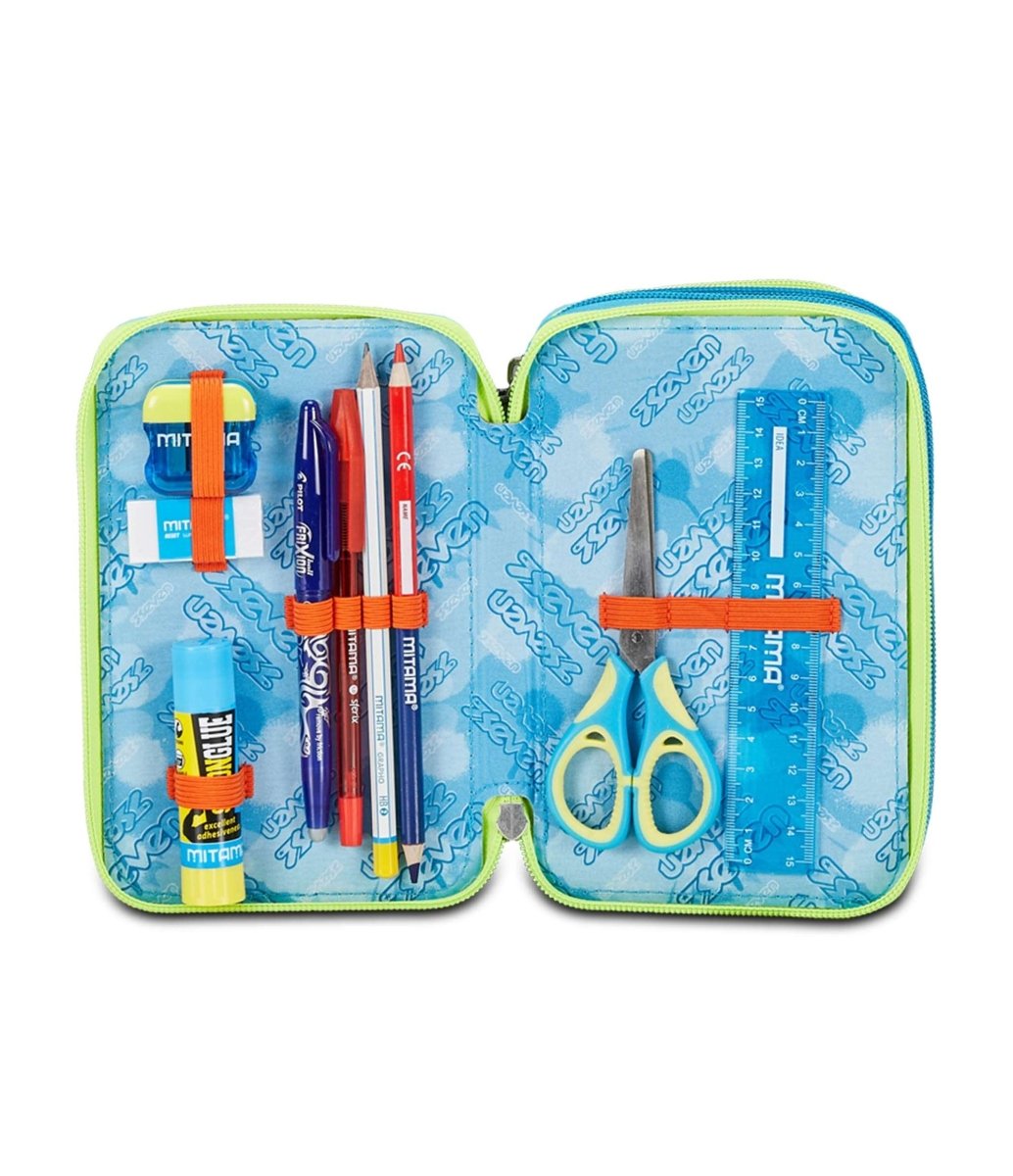 Astuccio Seven® 3 Zip Feeling Me: Stile Urbano e Organizzazione Perfetta per Studenti Moderni - Quiscuola