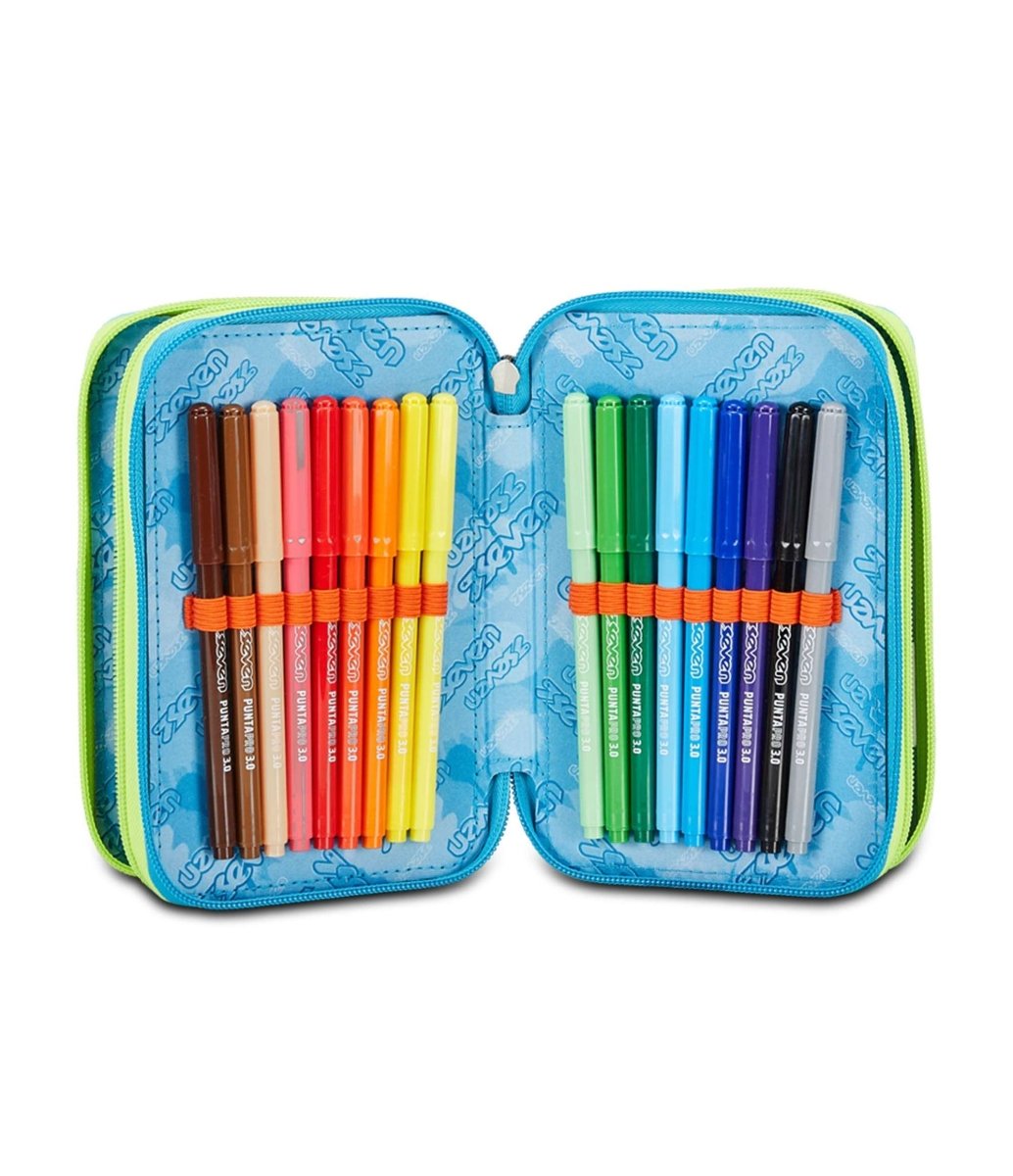 Astuccio Seven® 3 Zip Feeling Me: Stile Urbano e Organizzazione Perfetta per Studenti Moderni - Quiscuola