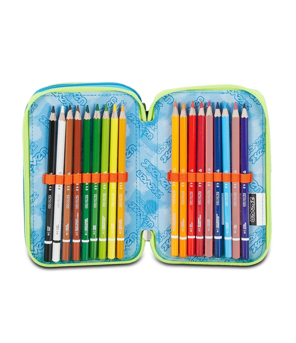 Astuccio Seven® 3 Zip Feeling Me: Stile Urbano e Organizzazione Perfetta per Studenti Moderni - Quiscuola