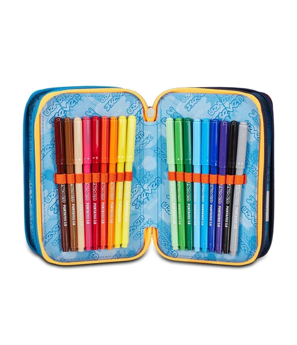 Astuccio 3 Zip Seven RetroColor con corredo completo.