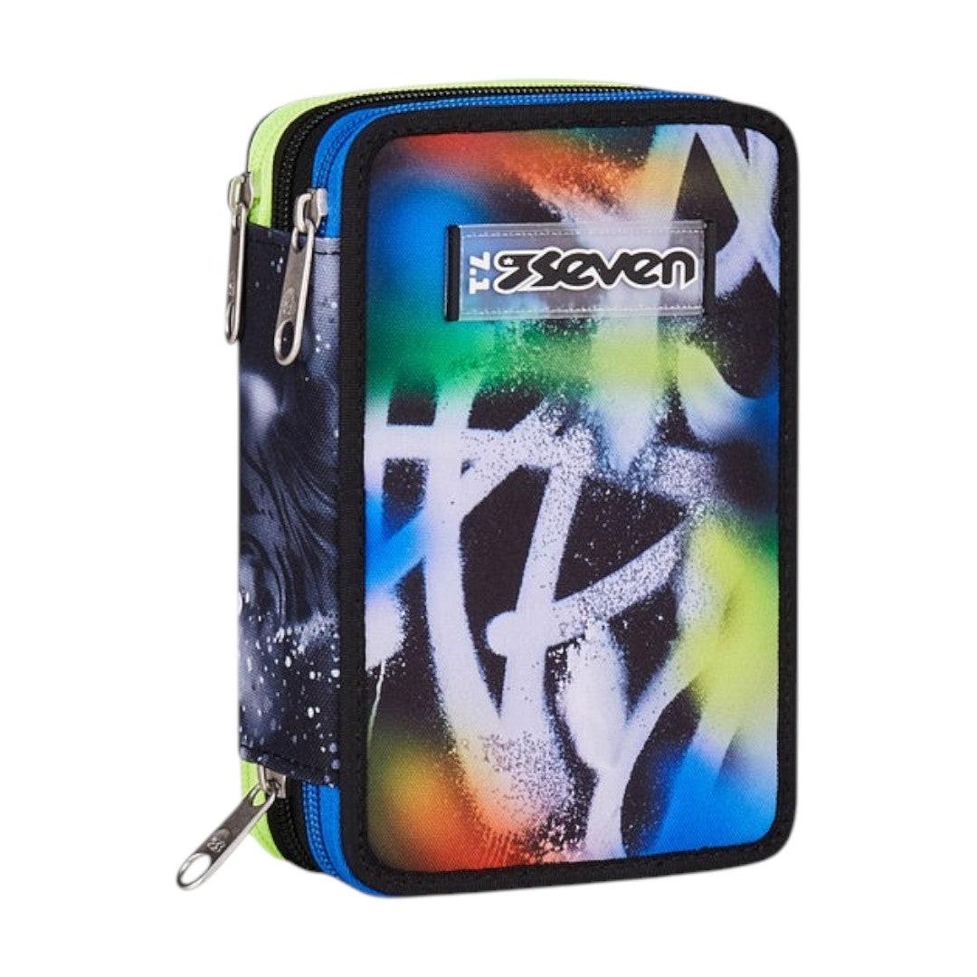 Astuccio Seven 3 Zip Buzzy Note Boy completo scuola.