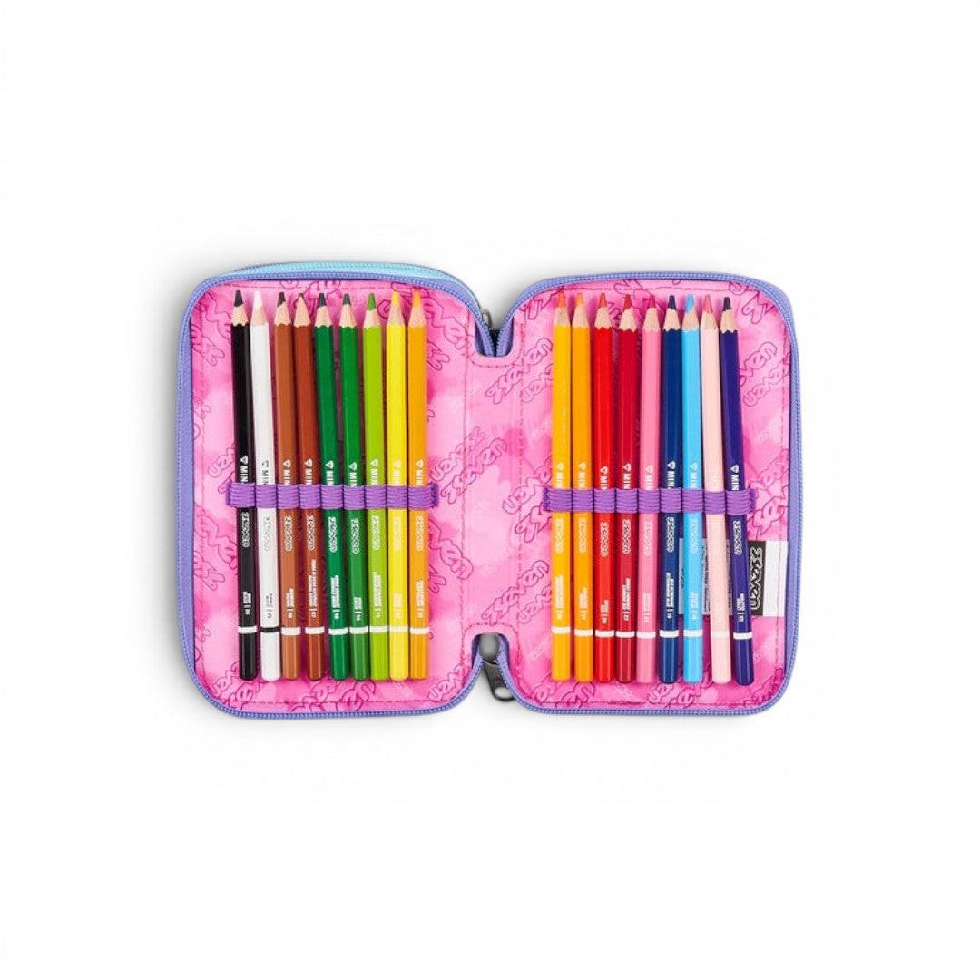 Astuccio Seven 3 Zip Electricvibe Girl completo