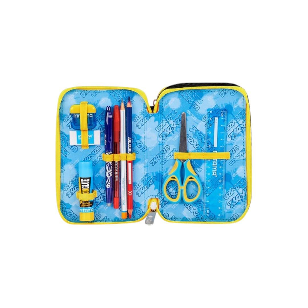 Astuccio Seven 3 Zip Golden Paint completo scuola.