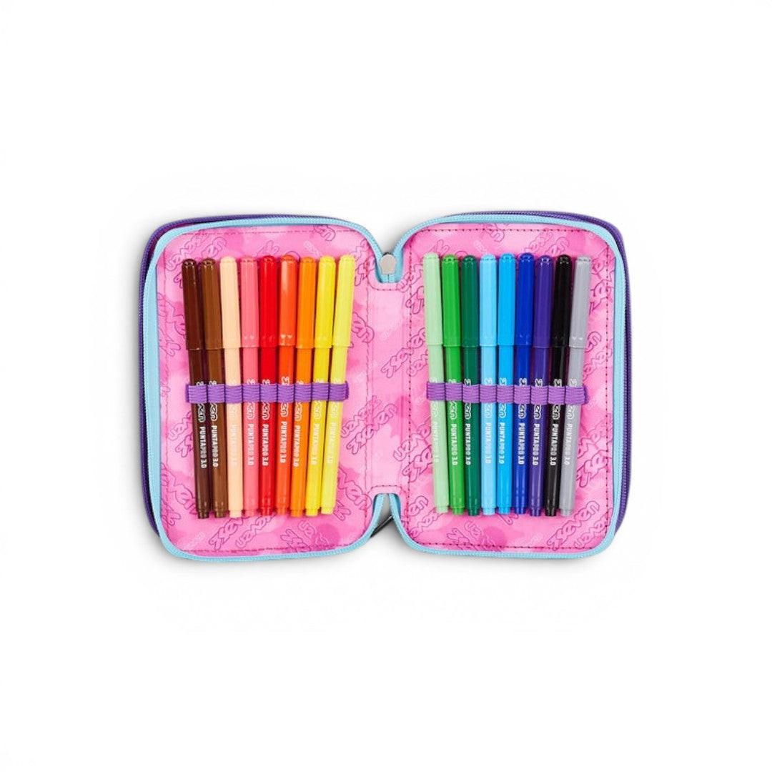 Astuccio Seven 3 Zip Lovepass completo scuola