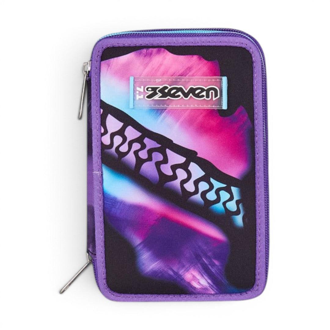 Astuccio Seven 3 Zip Pink Fusion completo scuola