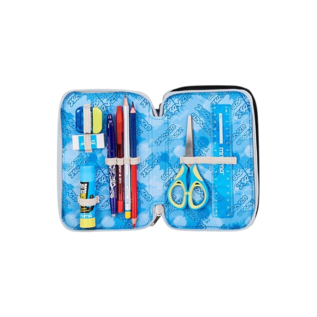 Astuccio Seven 3 Zip Plumpy Line Boy completo.