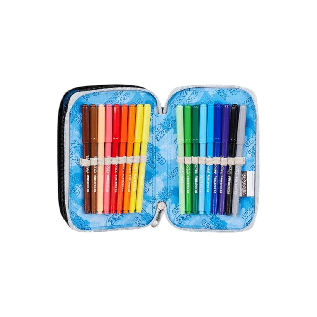 Astuccio Seven 3 Zip Plumpy Line Boy completo.