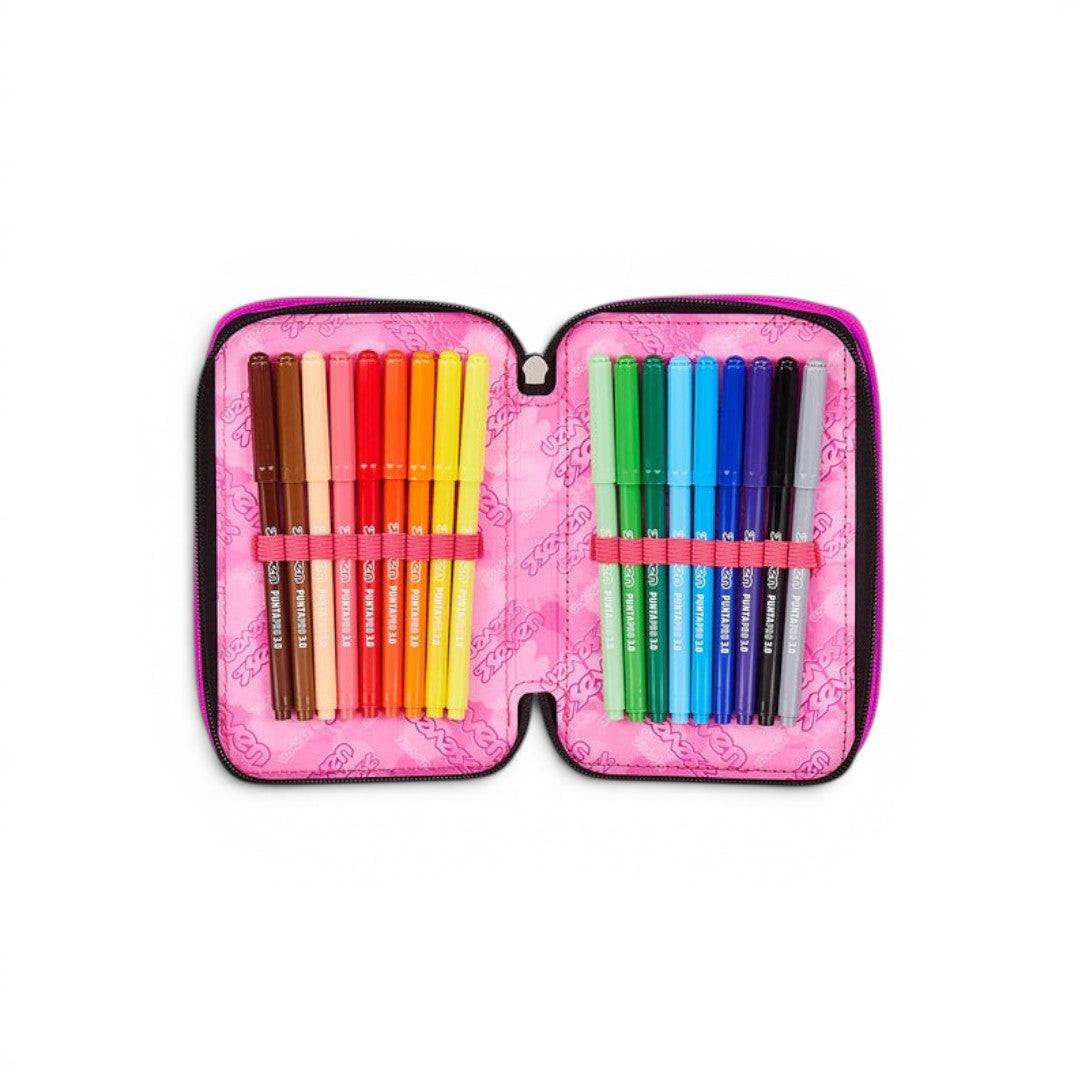 Astuccio Seven 3 Zip Plumpy Line Girl completo.