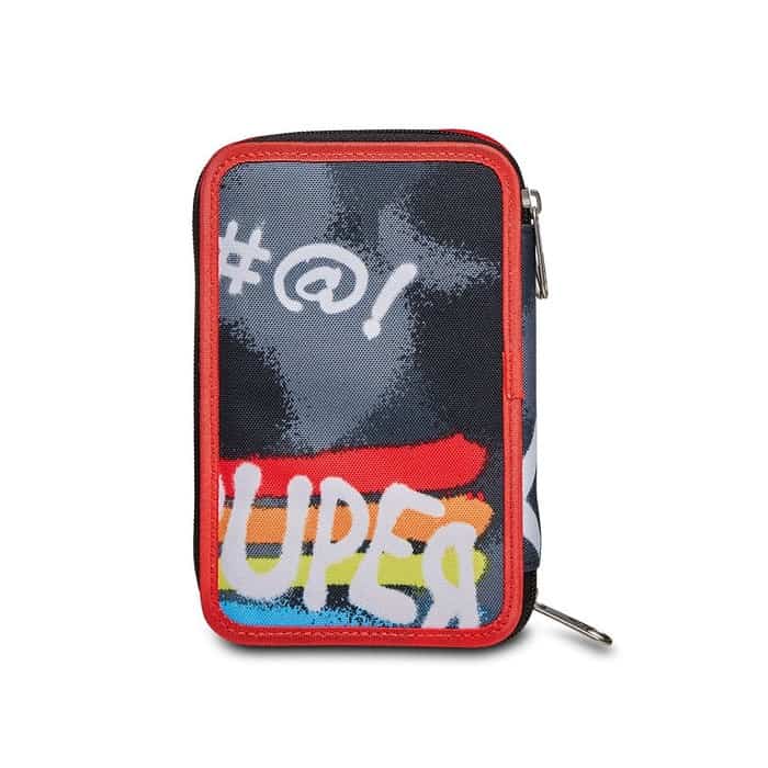 Astuccio 3 Zip Seven ROCK ON Boy - Completo di Accessori - Quiscuola