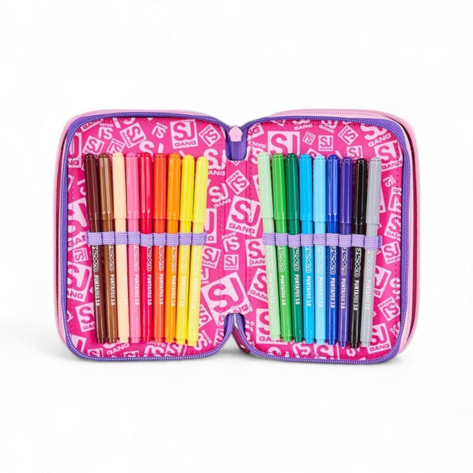 Astuccio scuola Seven SJ 3 zip 3D Glowcat.