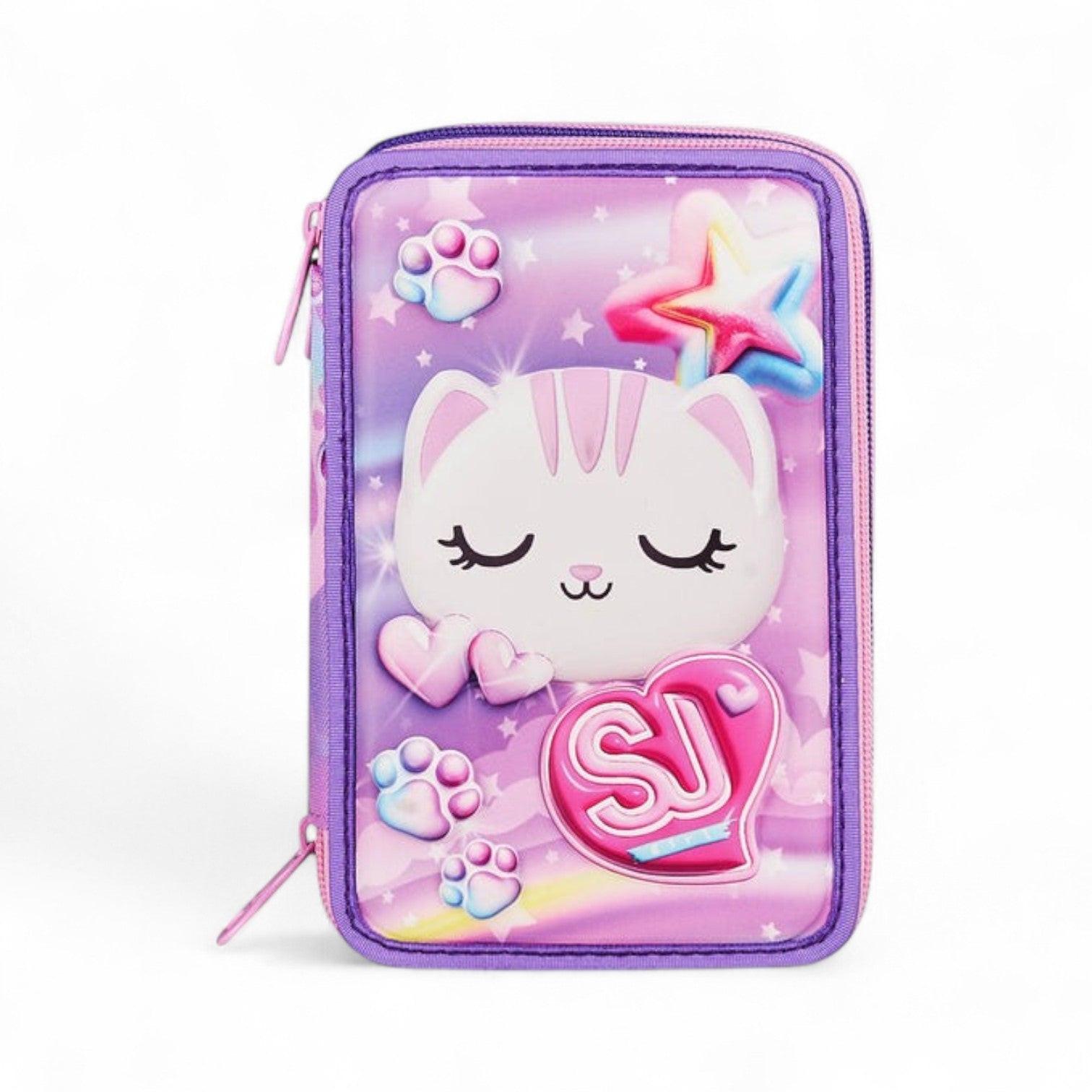 Astuccio scuola Seven SJ 3 zip 3D Glowcat.