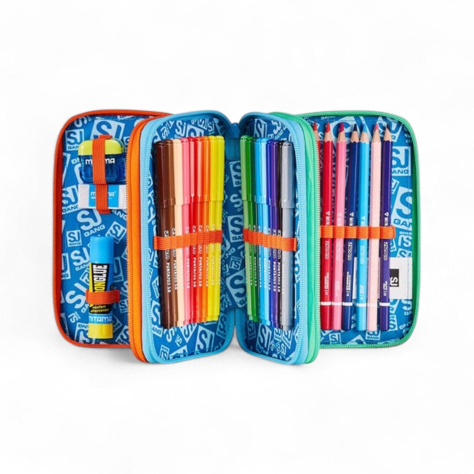 Astuccio scuola Seven SJ 3 zip 3D Space Ride.