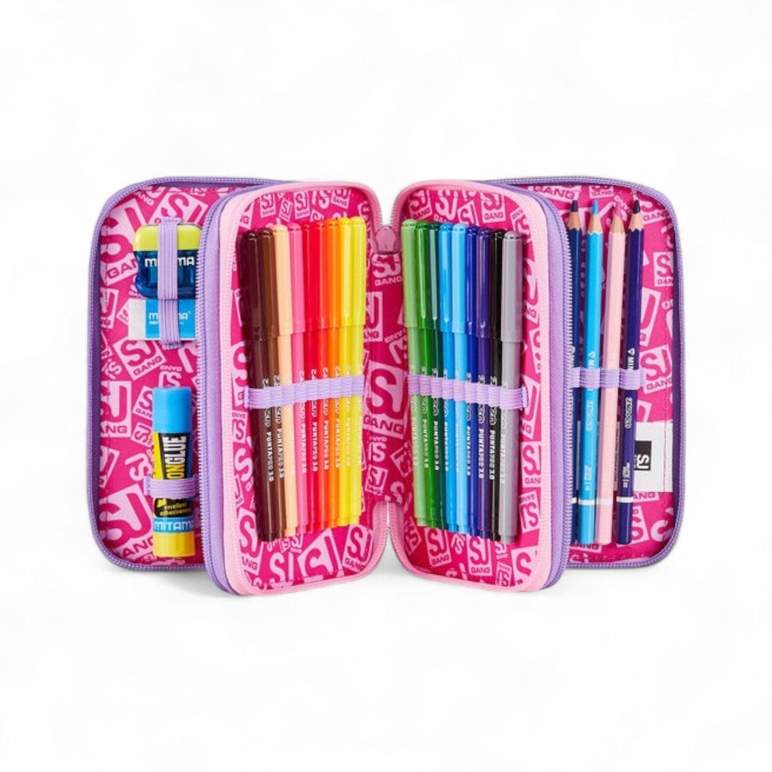 Astuccio scuola Seven SJ 3 zip 3D Pixie Unicorn.