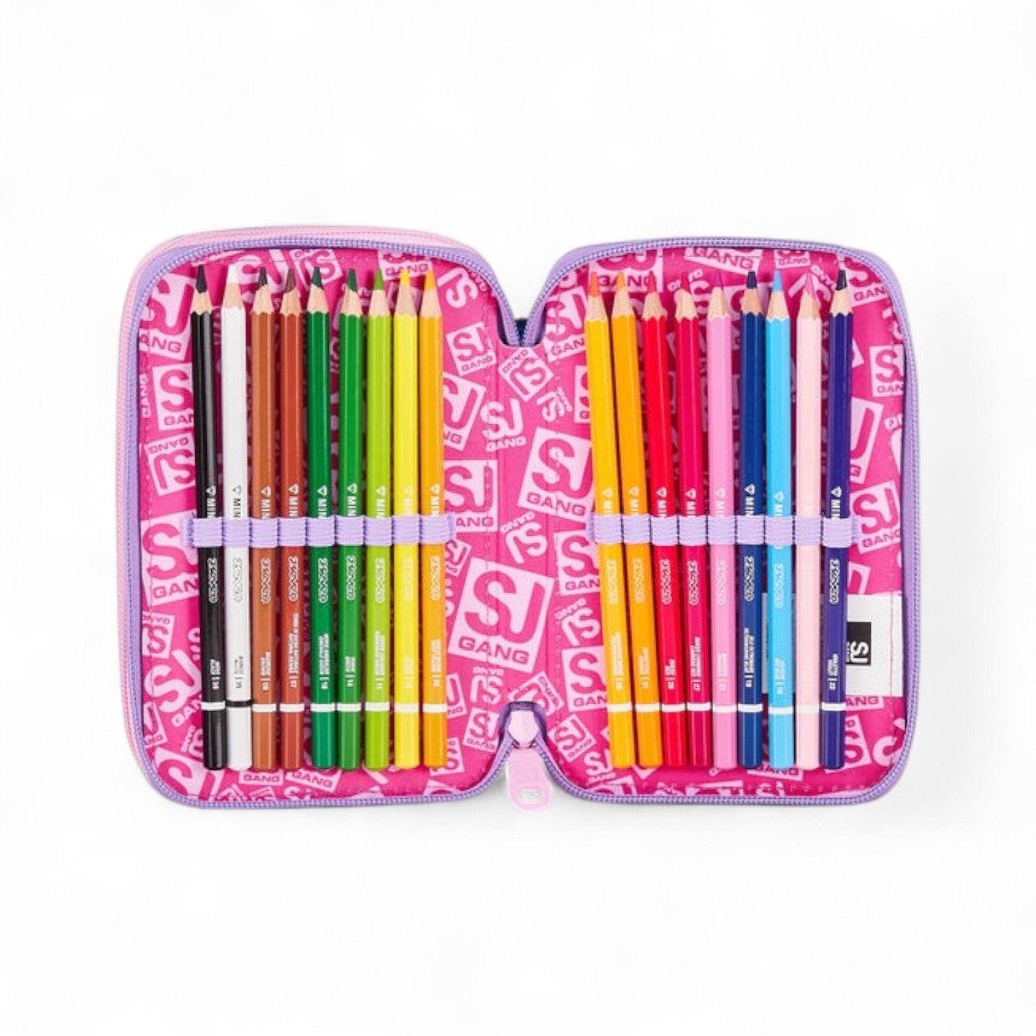 Astuccio scuola Seven SJ 3 zip 3D Pixie Unicorn.