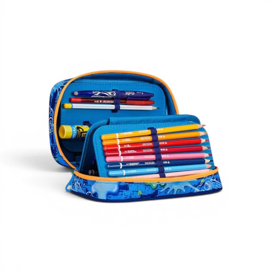 Astuccio Seven Speed Case Joyful Pins Boy scuola compatto.