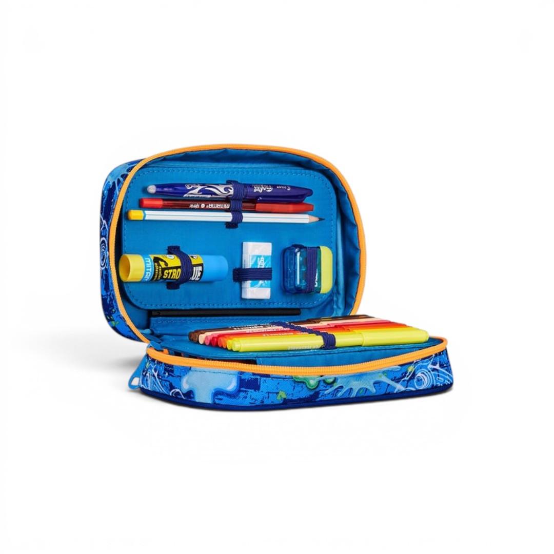 Astuccio Seven Speed Case Joyful Pins Boy scuola compatto.