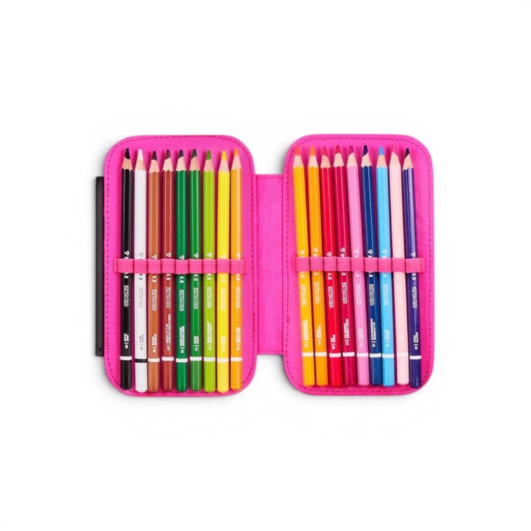 Astuccio Seven Speed Case Joyful Pins Girl scuola compatto.