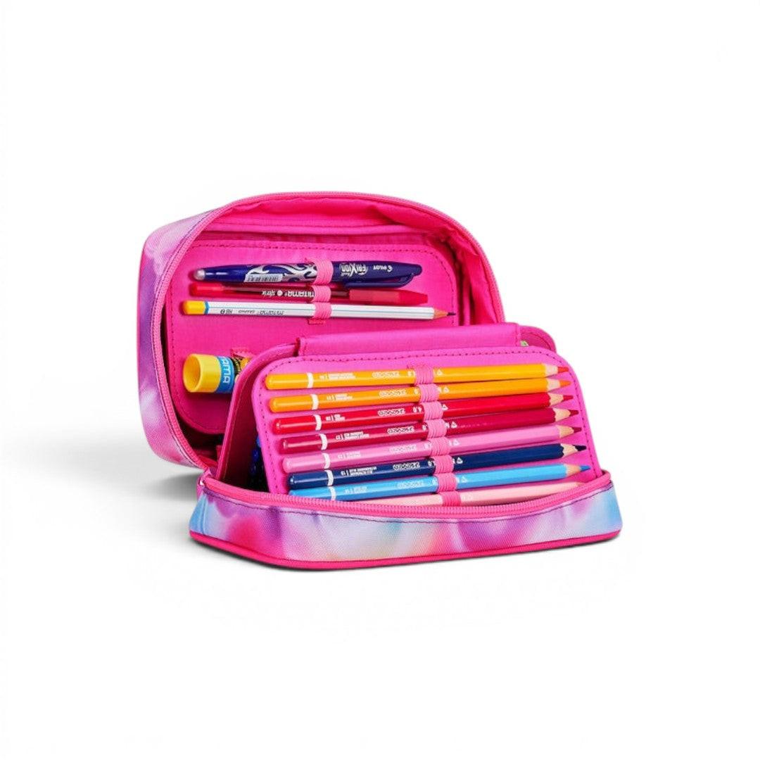 Astuccio Seven Speed Case Joyful Pins Girl scuola compatto.