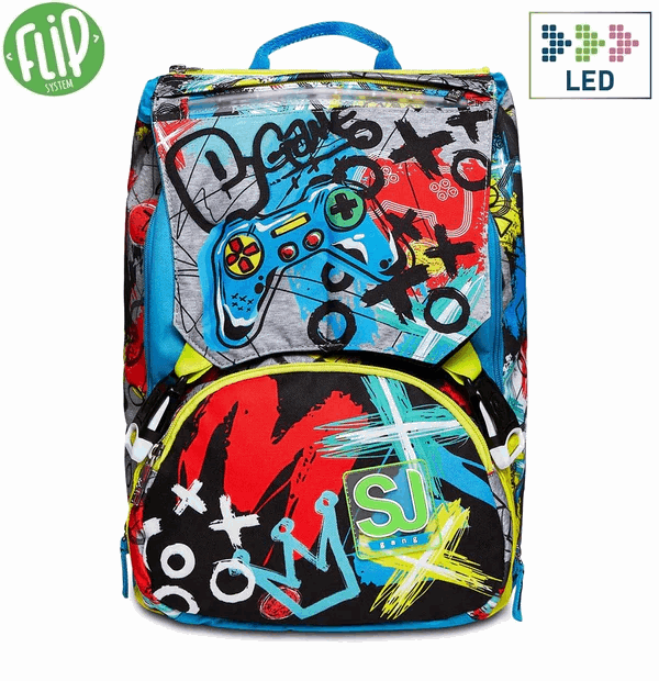 Zaino Estensibile Big - Glitzled Boy: Stile, Funzionalità e LED Luminosi! - Quiscuola