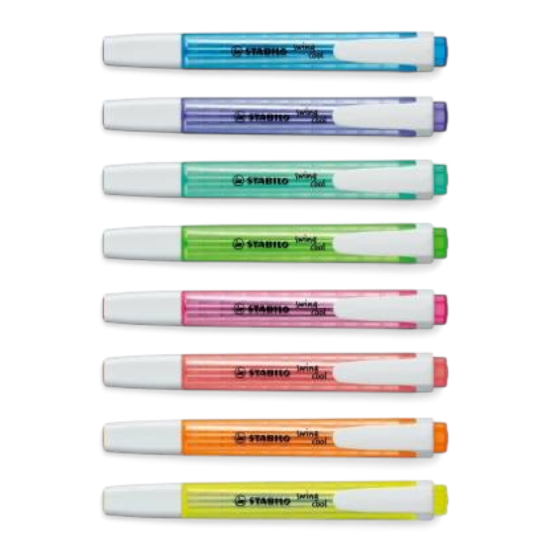 Quiscuola.it – Zaini, Astucci e Diari Scuola set of eight STABILO Swing Cool fluorescent highlighters in assorted colors