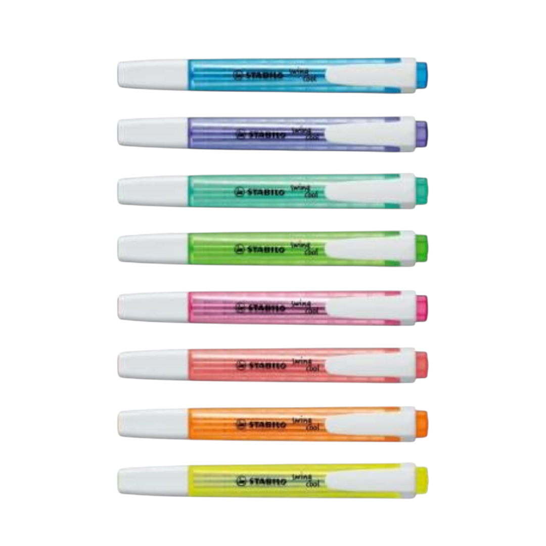 Quiscuola.it – Zaini, Astucci e Diari Scuola set of eight STABILO Swing Cool fluorescent highlighters in assorted colors