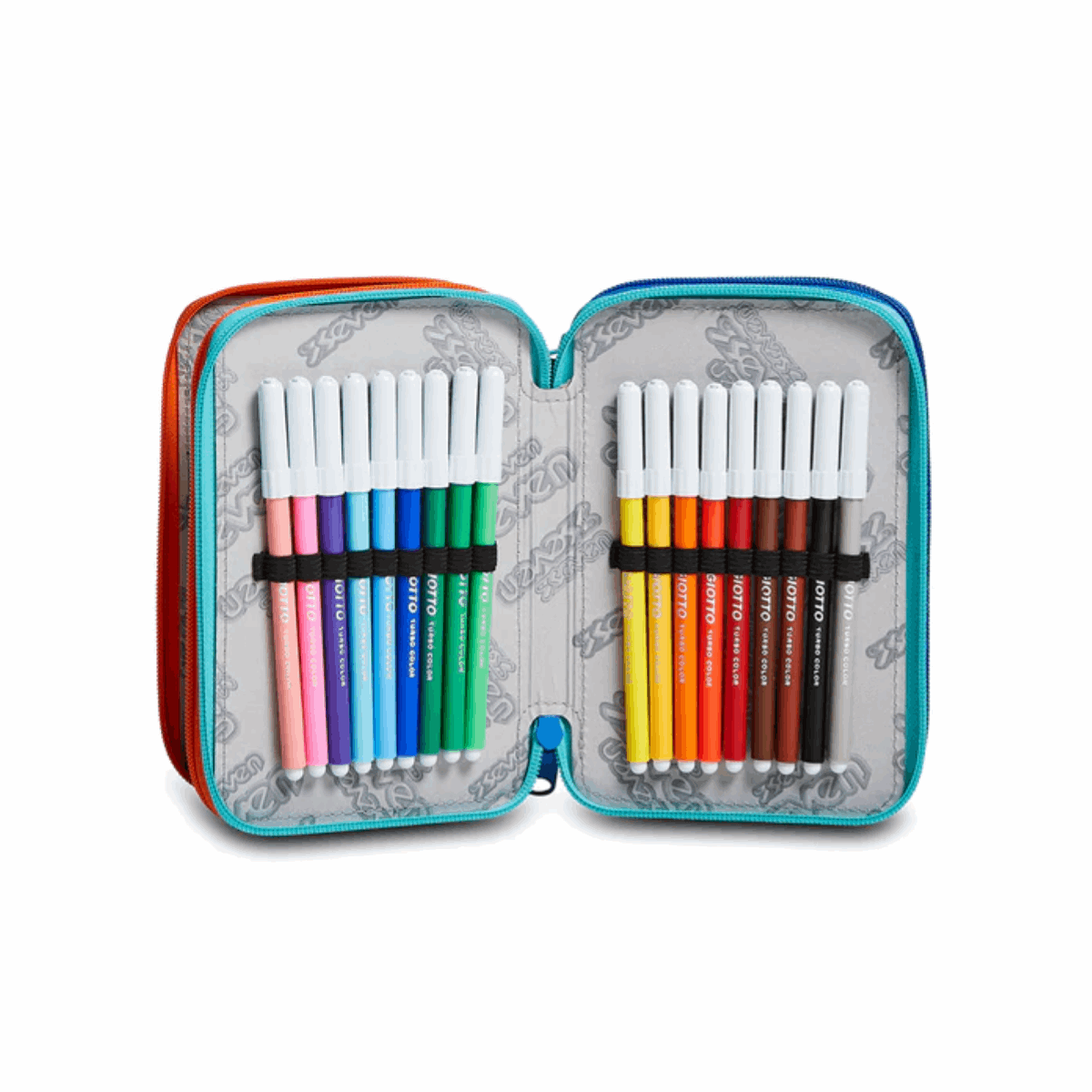 Astuccio 3 Zip Seven Melt Boy con corredo completo.