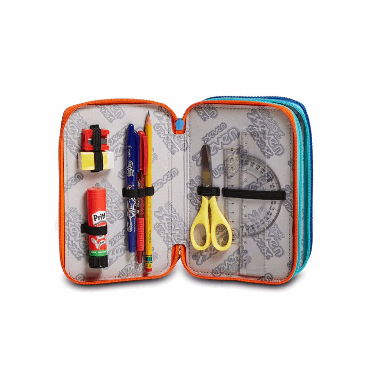 Astuccio 3 Zip Seven Melt Boy con corredo completo.