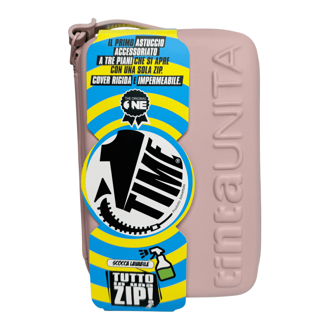 Astuccio Tinta Unita 3 piani una zip accessoriato One Time 2026/27