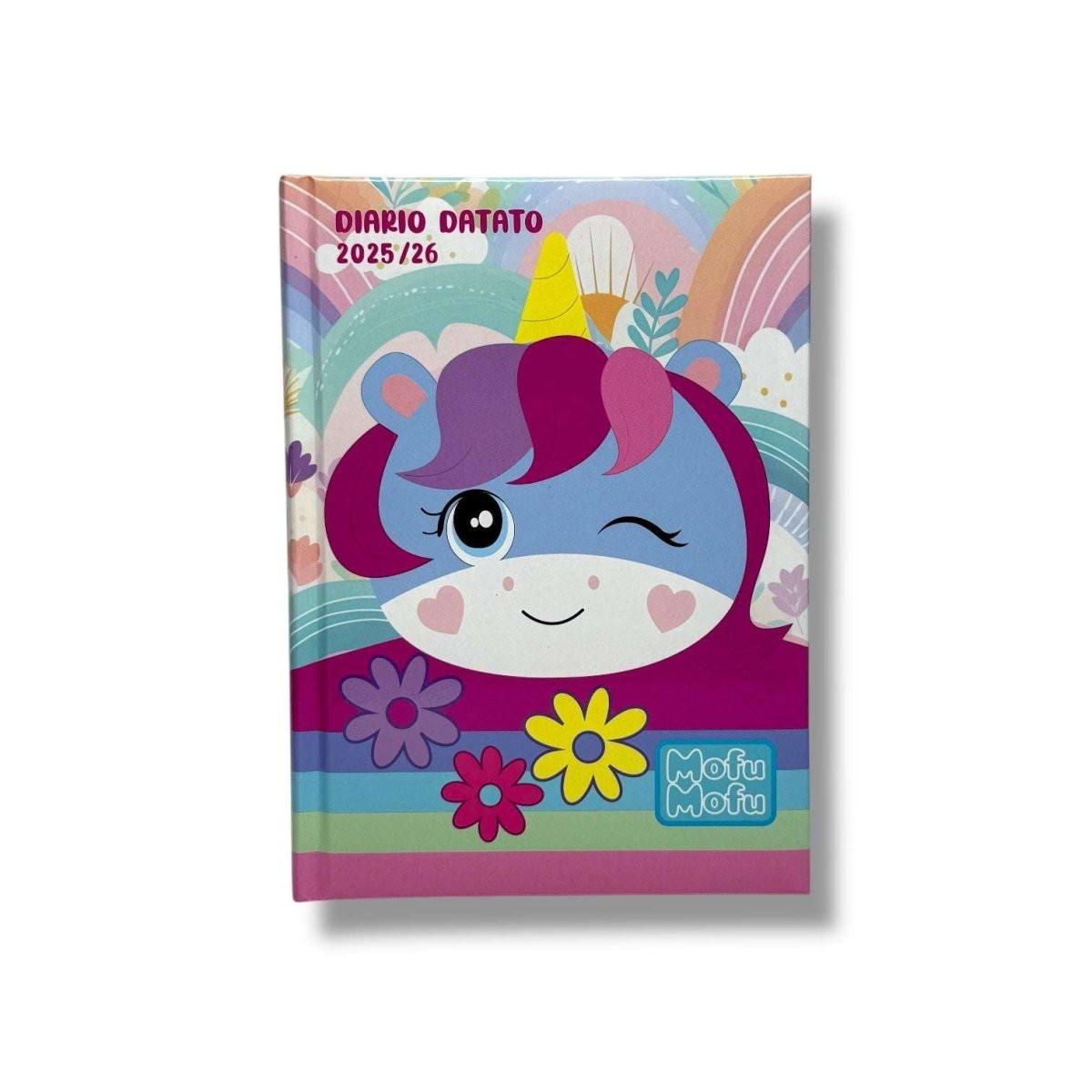 Diario Agenda Giornaliera 12 Mesi Mofu Mofu Unicorno Lilla 2025/2026.