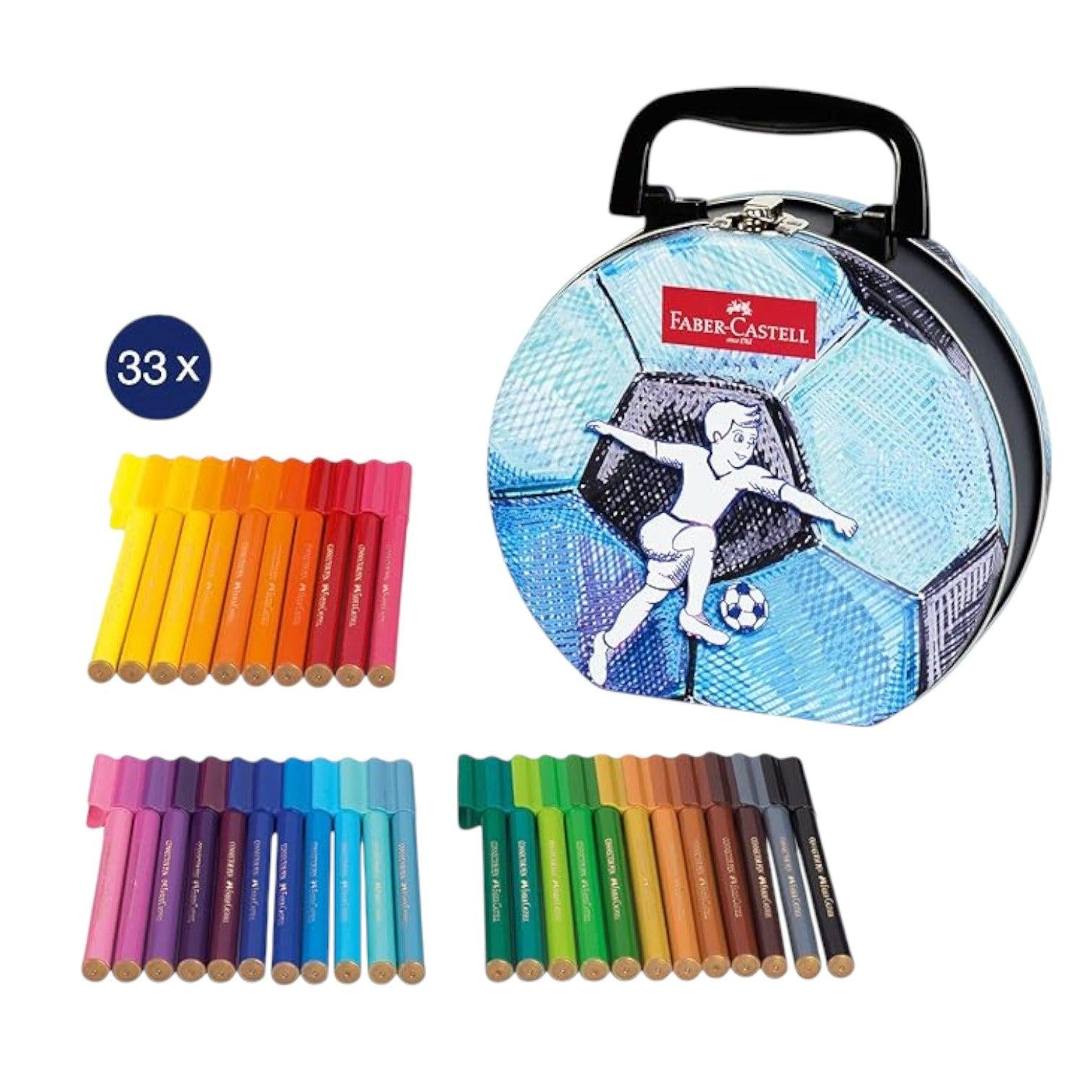 Faber-Castell Pennarelli Connector Valigetta Calcio – 33 Colori.