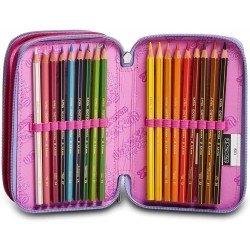 Astuccio 3 Zip Seven Virtual Girl - Completo di Accessori per la Scuola - Quiscuola
