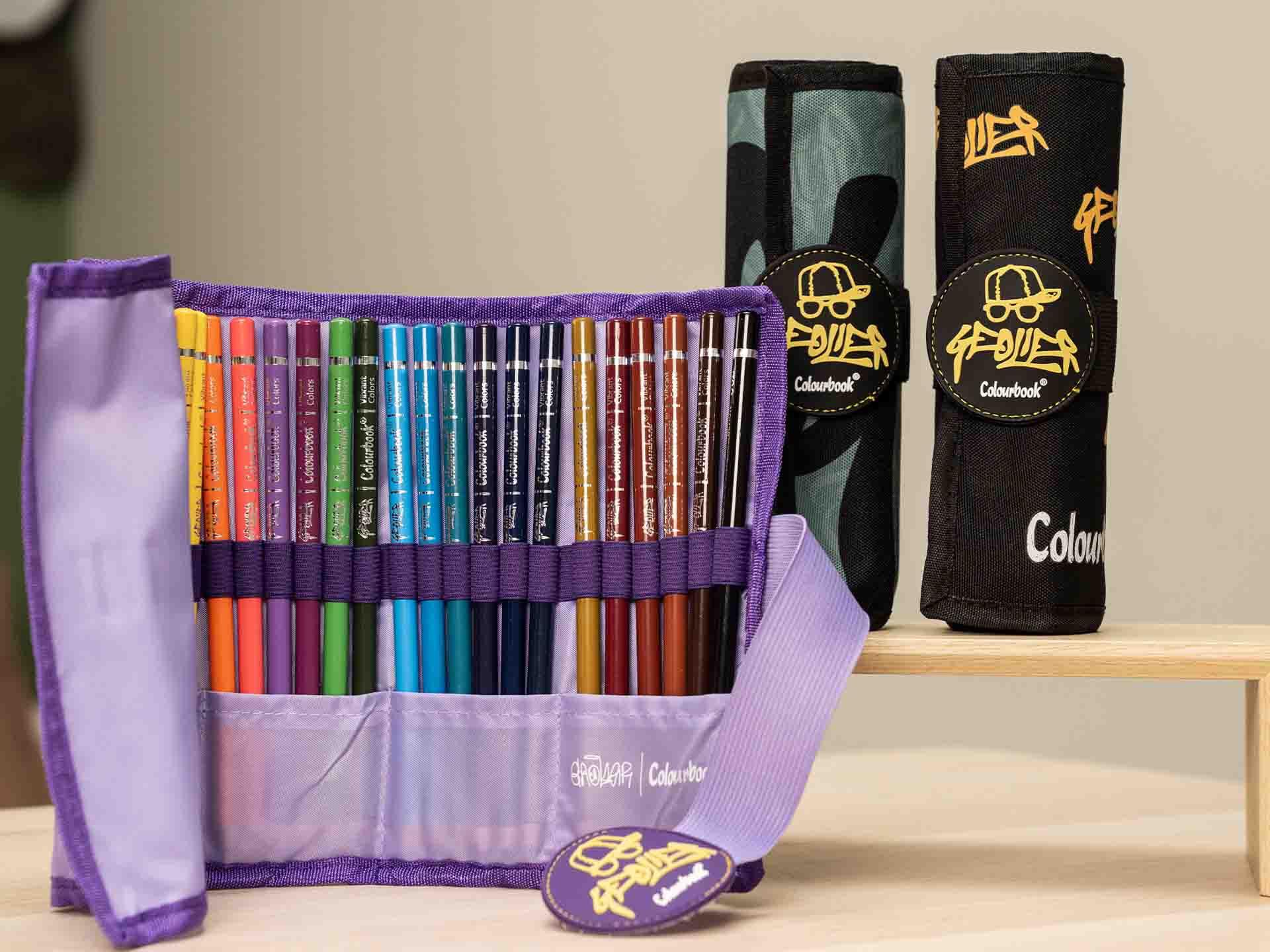 Astuccio Portapastelli a Rotolo Geolier x Colourbook – 24 Pastelli - Quiscuola