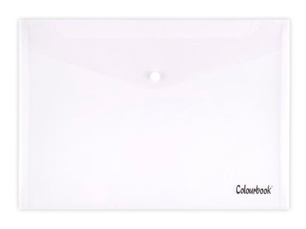 Set 5 Buste Portadocumenti A4 o A5 con Bottone – Colourbook, Resistenti e Trasparenti - Quiscuola