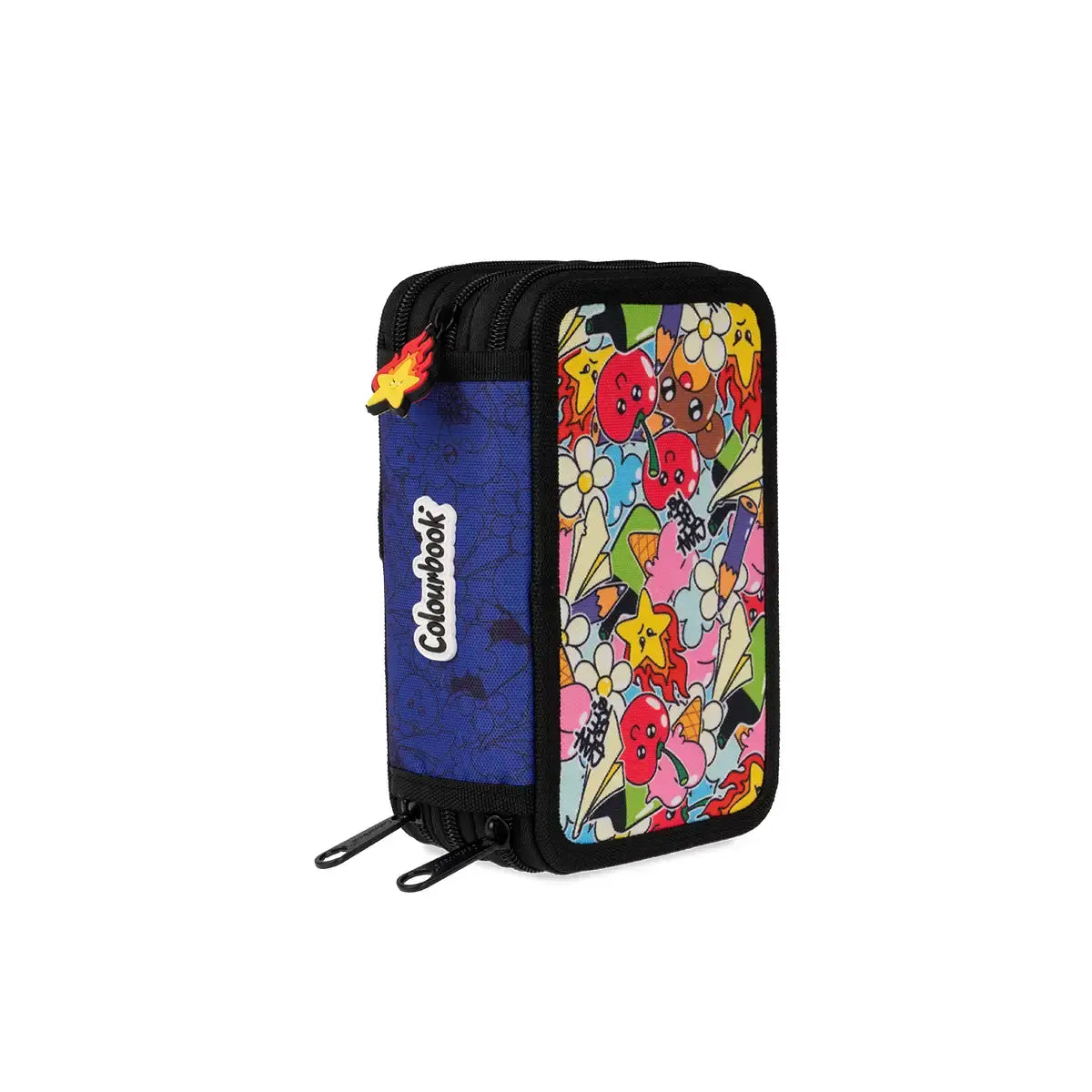 Astuccio 3 zip Gianpiero Colourbook - Texture Indaco - foto 4